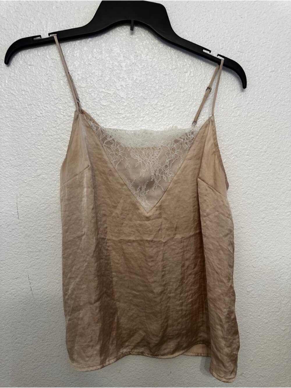 Lace-Trim Beige Cami Tank